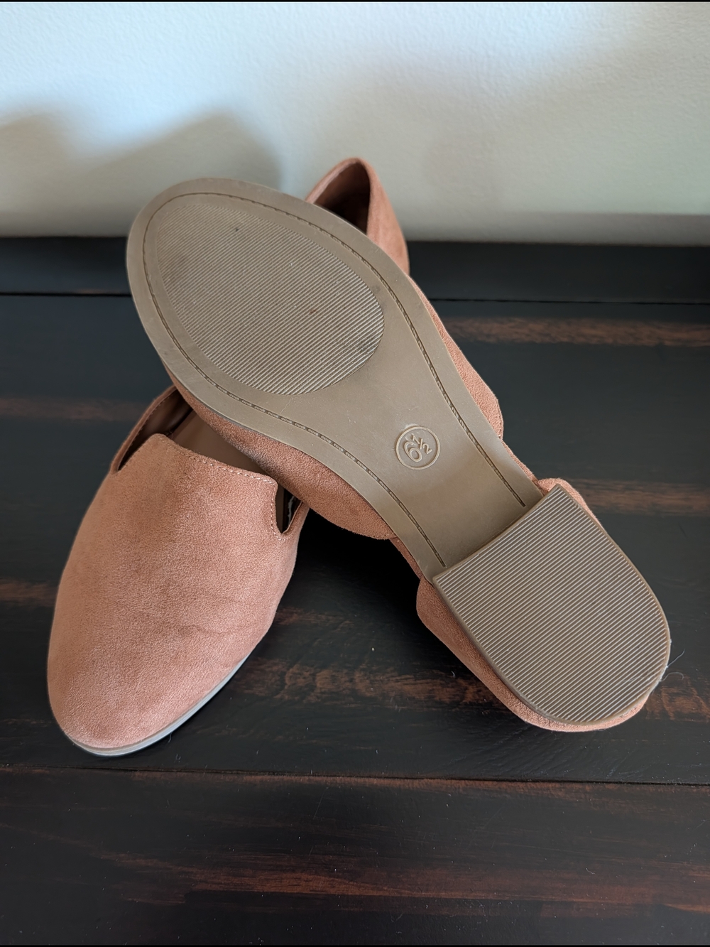 Womens Suede Slip-On Loafers in Tan/Brown